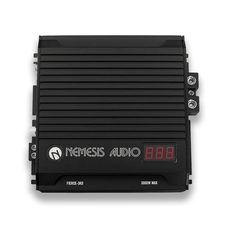 1520W RMS Class D Monoblock Amplifier. 1-Ohm stable design featuring a compact 8.35″ footprint and an included remote bass knob with a digital voltmeter.
