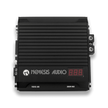 1520W RMS Class D Monoblock Amplifier. 1-Ohm stable design featuring a compact 8.35″ footprint and an included remote bass knob with a digital voltmeter.