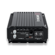 3090W RMS Full Range Series Monoblock Amplifier. 1-Ohm stable Class D design featuring a 10.16″ chassis and an included remote bass knob with a digital voltmeter.