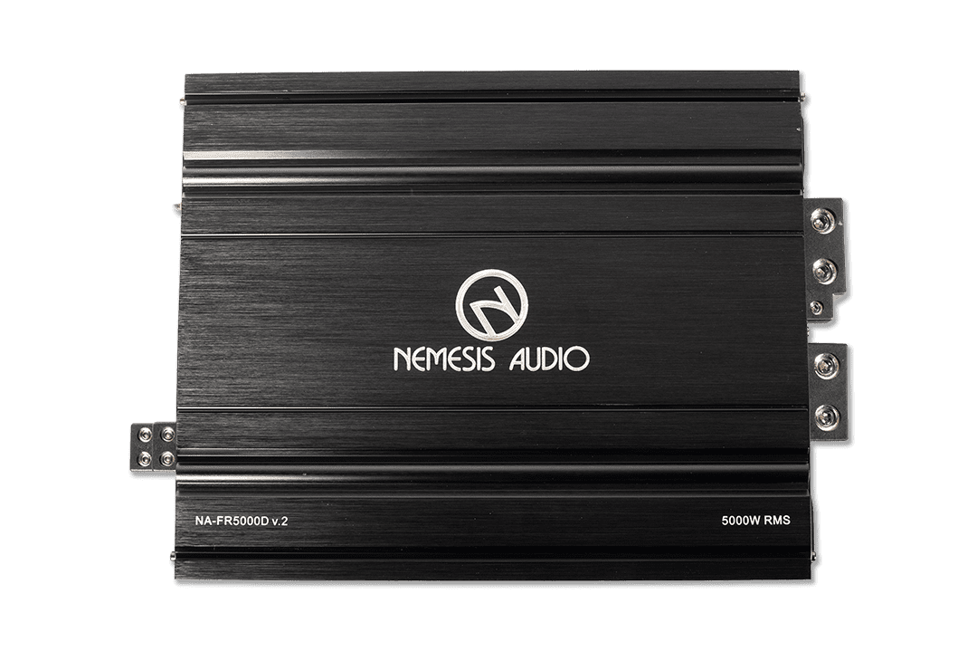 1-Channel full-range Class D amp, 5000W RMS @1-Ohm. Clean reproduction with HPF/LPF and bass boost controls.