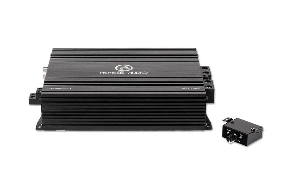 1-Channel full-range Class D amp, 5000W RMS @1-Ohm. Clean reproduction with HPF/LPF and bass boost controls.