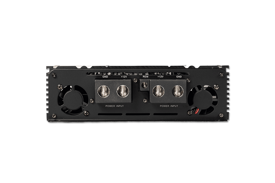 1-Channel full-range Class D amp, 5000W RMS @1-Ohm. Clean reproduction with HPF/LPF and bass boost controls.