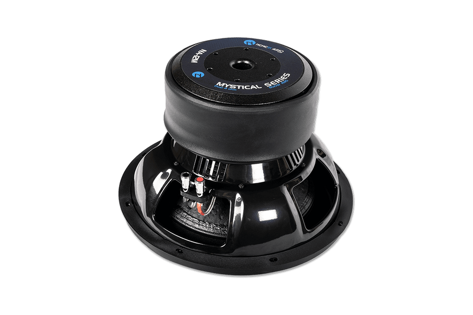 12″ dual 4-Ohm car audio Mystical Series subwoofer. High power handling and clean projection for competition builds.