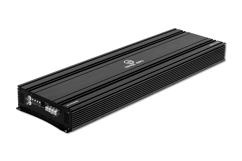 1-channel Class D amp, 20,000W RMS @1-Ohm. Smart cooling, full protection, and bass boost.