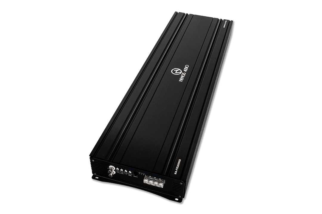 1-channel Class D amp, 20,000W RMS @1-Ohm. Smart cooling, full protection, and bass boost.