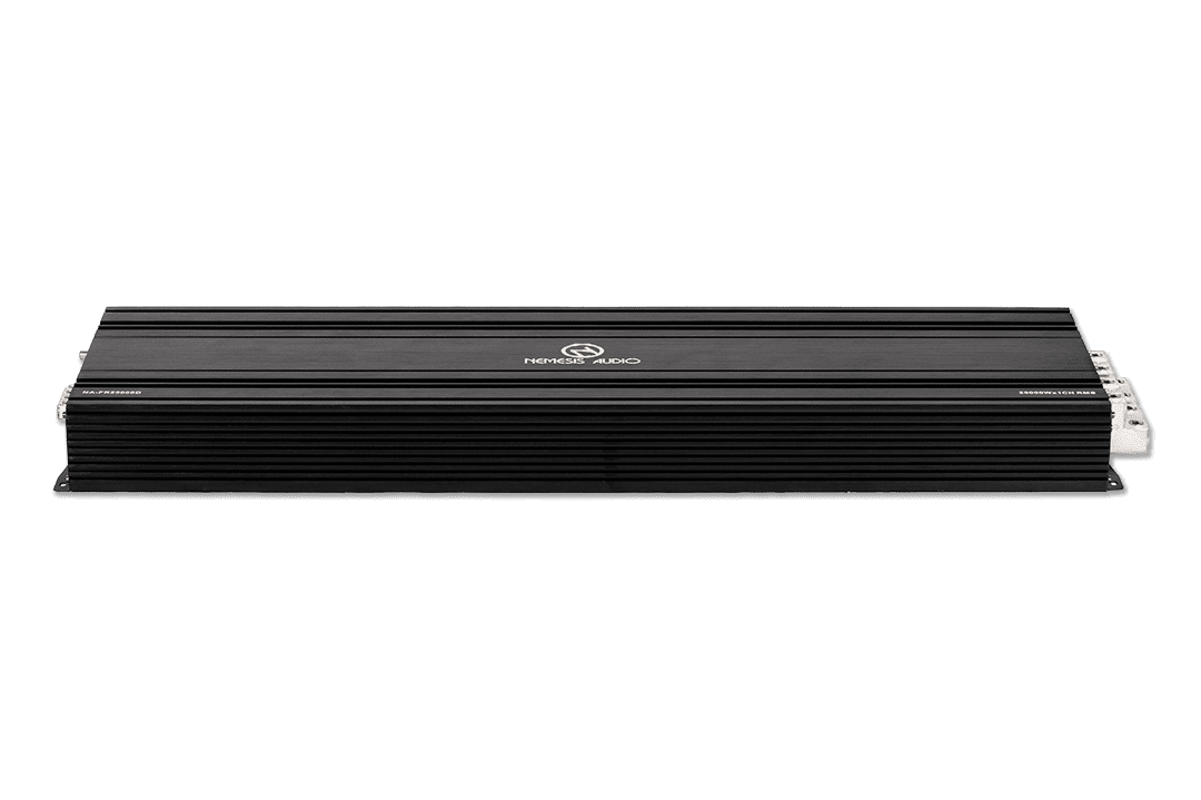 1-channel full-range Class D amp with 25,000W RMS @1-Ohm. Built for extreme car audio performance.