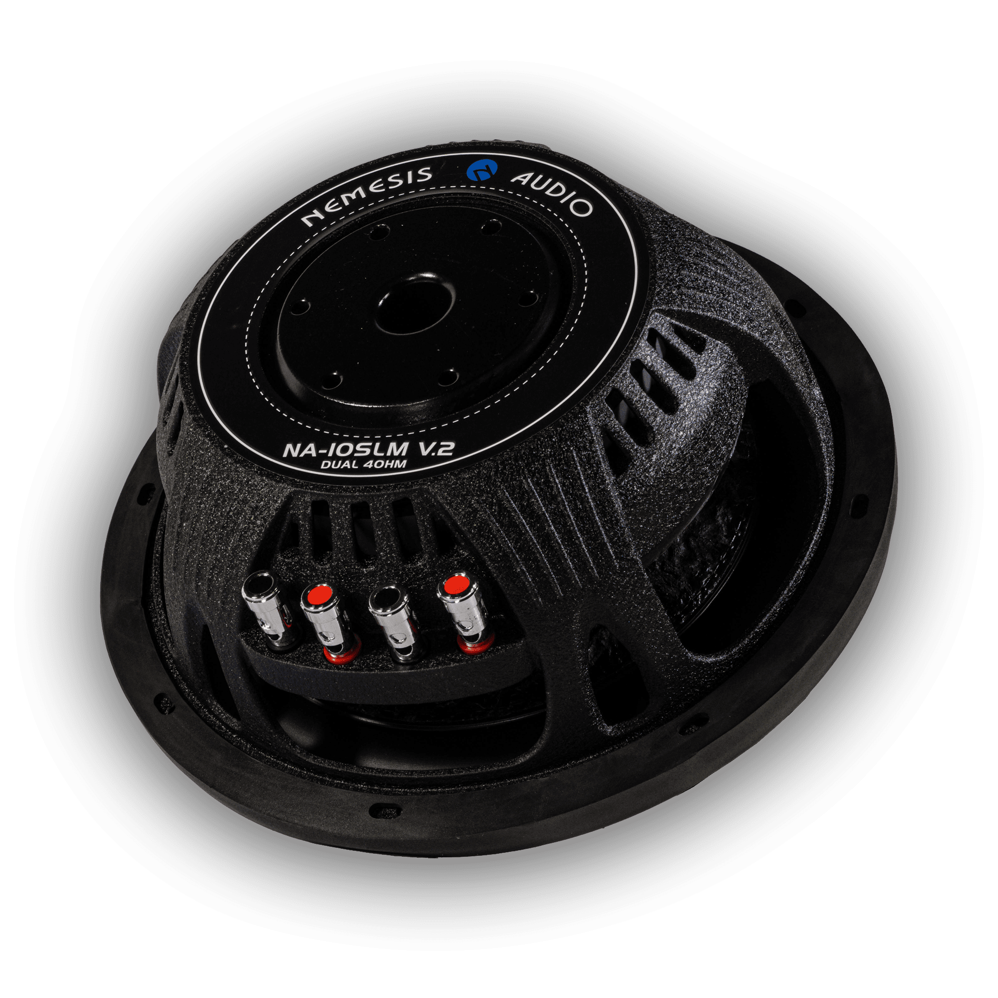 NA-10SLMV2D4, 10″ 500W RMS Dual 4-Ohm Shallow Subwoofer