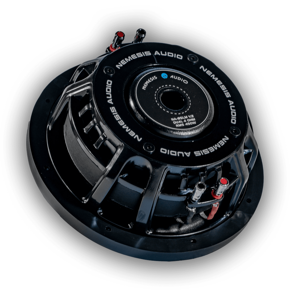 8″ High Performance 450W RMS Dual Voice Coil Shallow Mount Subwoofer