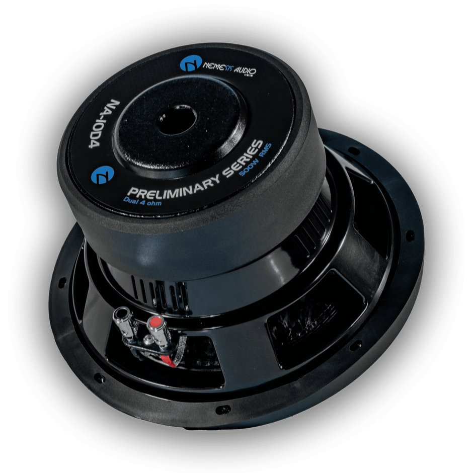 NA-10D4, 10″ High Performance 500W RMS Dual 4-Ohm Voice Coil Car Subwoofer