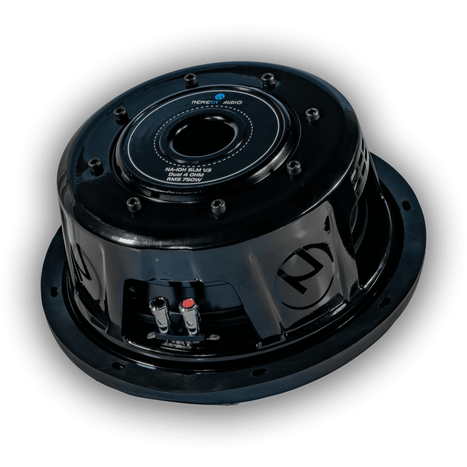 10″ 800W Dual 4-Ohm Voice Coil Shallow Mount Car Subwoofer