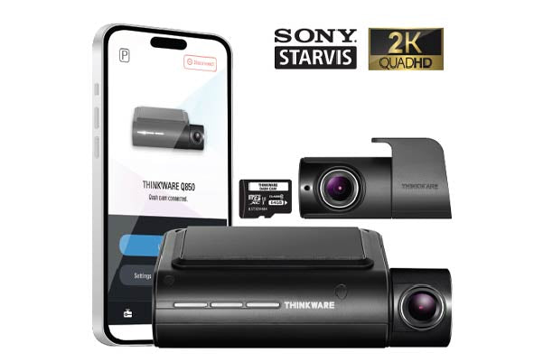 Q850D 2K FRONT CAM + 1080p REAR CAM, 64GB, HW CABLE + OBDII CABLE BUNDLE