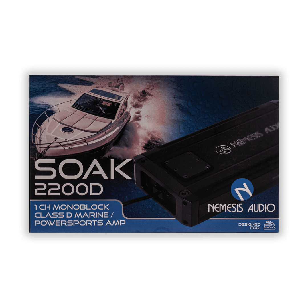 Nemesis Audio SOAK-2200D  2200W RMS 1-Channel Monoblock Class D Marine Powersports Amplifier