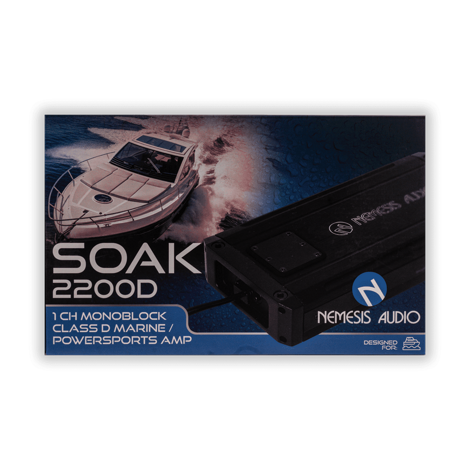 Nemesis Audio SOAK-2200D  2200W RMS 1-Channel Monoblock Class D Marine Powersports Amplifier